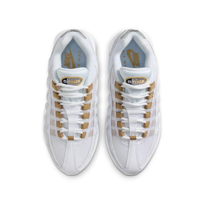 Nike Air Max 95 BB LTR Big Kid's Shoes White/Metallic Gold-Black-Pearl Grey