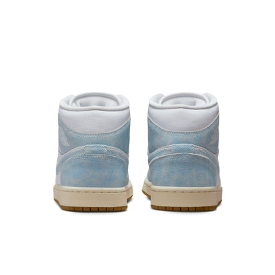 Women's Air Jordan 1 Mid SE White/Worn Blue-Sail-Gum Light Brown