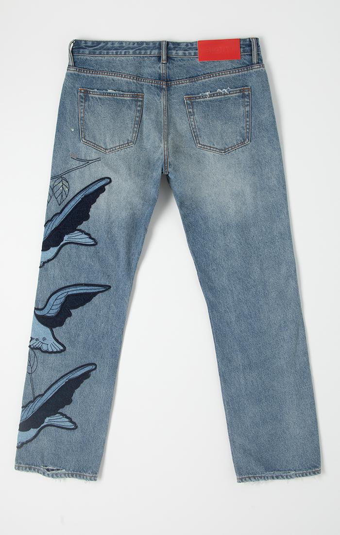 BLDG4 Flock Jean Faded Wash