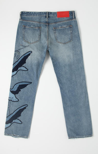 BLDG4 Flock Jean Faded Wash