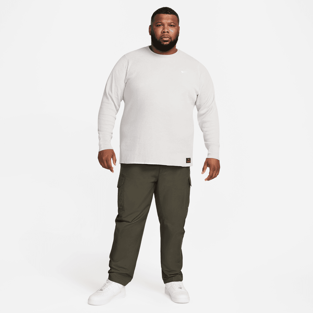 NIKE LIFE MEN'S LONG SLEEVE WAFFLE TOP 'LIGHT BONE' – Hush NIKE LIFE MEN'S LONG SLEEVE WAFFLE TOP 'LIGHT BONE' – Hush