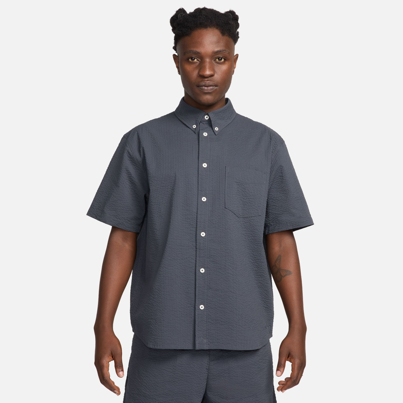 MENS NIKE LIFE BUTTON UP "ANTHRACITE"