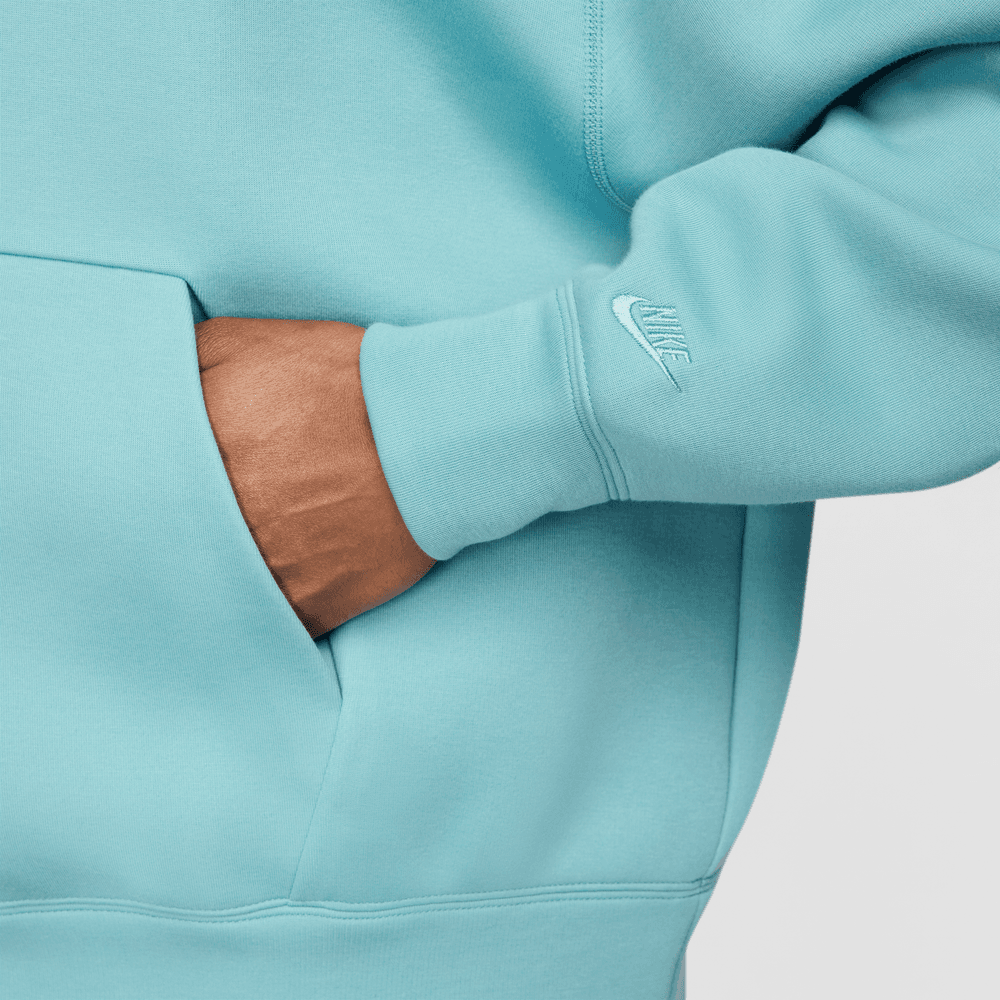 nike club hoodie bleached aqua