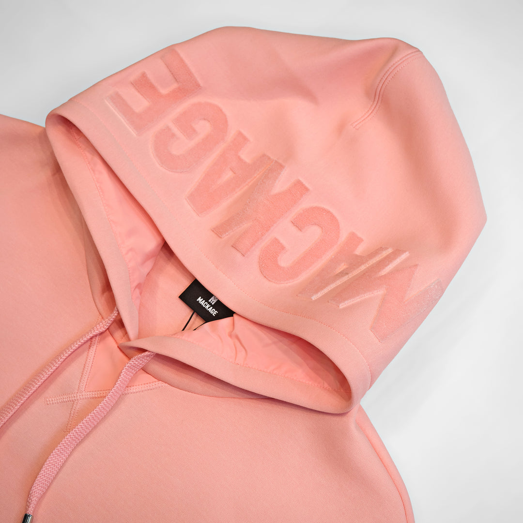 Mackage Krys Velvet Logo-Embroidered Hoodie 'Guava' – Hush