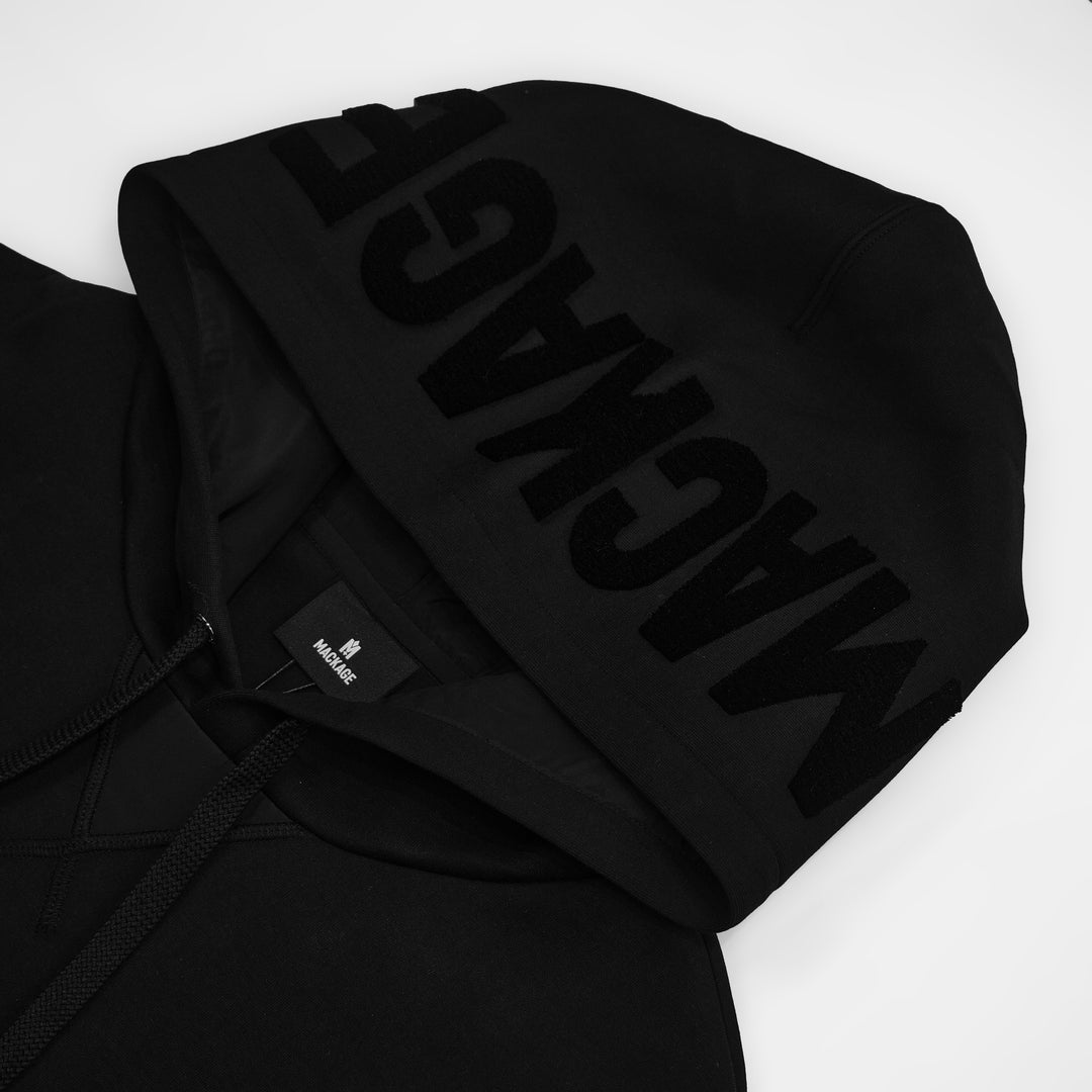 Mackage Krys Velvet Logo-Embroidered Hoodie 'Black' – Hush