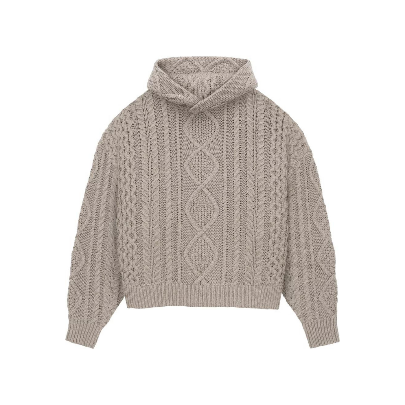 FOG Essentials Cable Knit Hoodie "Core Heather"