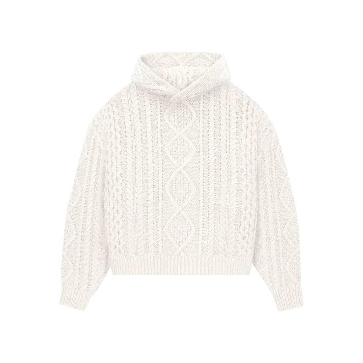 Fear of God Essentials Cable Knit Hoodie "Cloud Dancer"