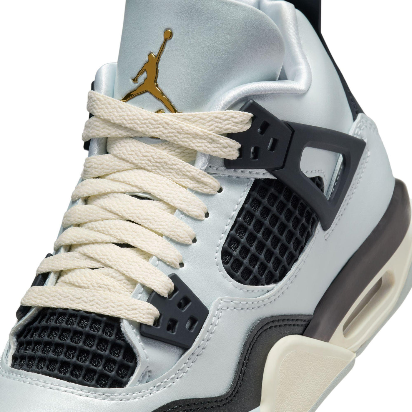 Air Jordan 4 Retro Big Kids' Shoes Pure Platinum/Metallic Gold-Black-Sail