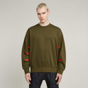 GSxWVB Oversized Sweat LS Army Green
