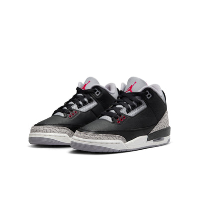 Air Jordan 3 Retro Big Kids' Shoes Black/Fire Red-Cement Grey-Summit White