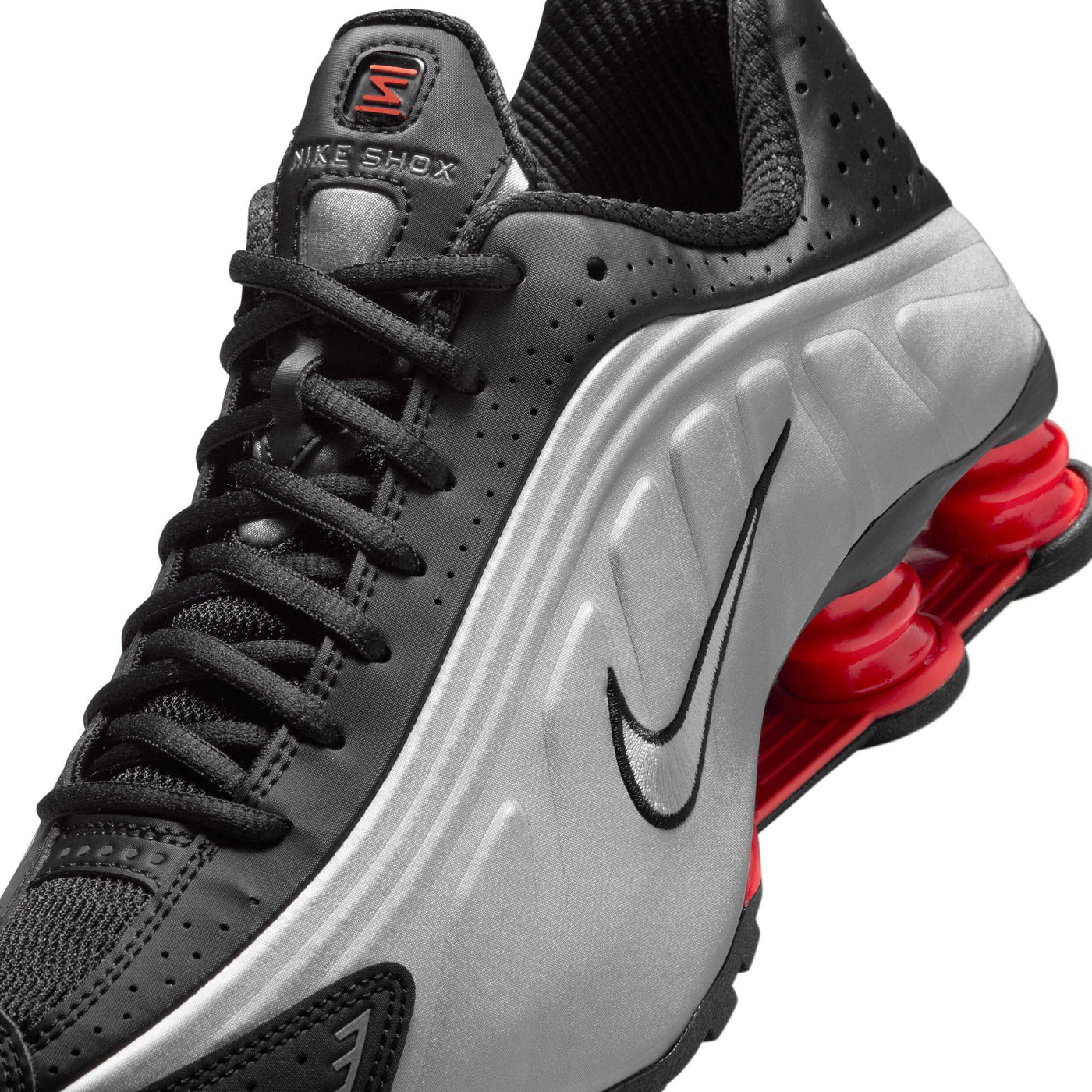 Women's Nike Shox R4 Black/Metallic Silver-Light Crimson