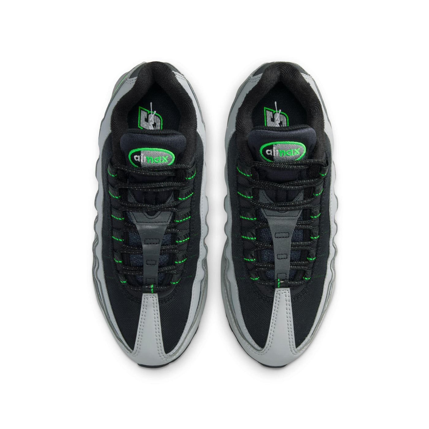 Nike Air Max 95 Big Kids' Shoes Light Smoke Grey/Black-Green Strike-White