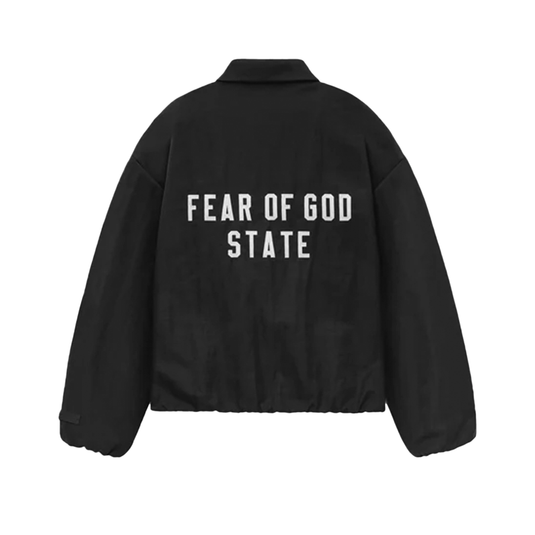 Fear of God Essentials Textured Nylon Trucker Jacket Black