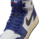Air Jordan 1 High OG Big Kids' Shoes White/Neutral Grey-Deep Royal Blue