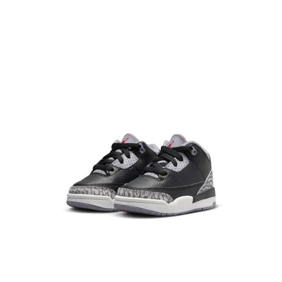 Jordan 3 Retro Baby/Toddler Shoes Black/Fire Red-Cement Grey-Summit White