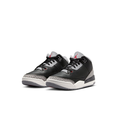 Jordan 3 Retro Little Kids' Shoes Black/Fire Red-Cement Grey-Summit White