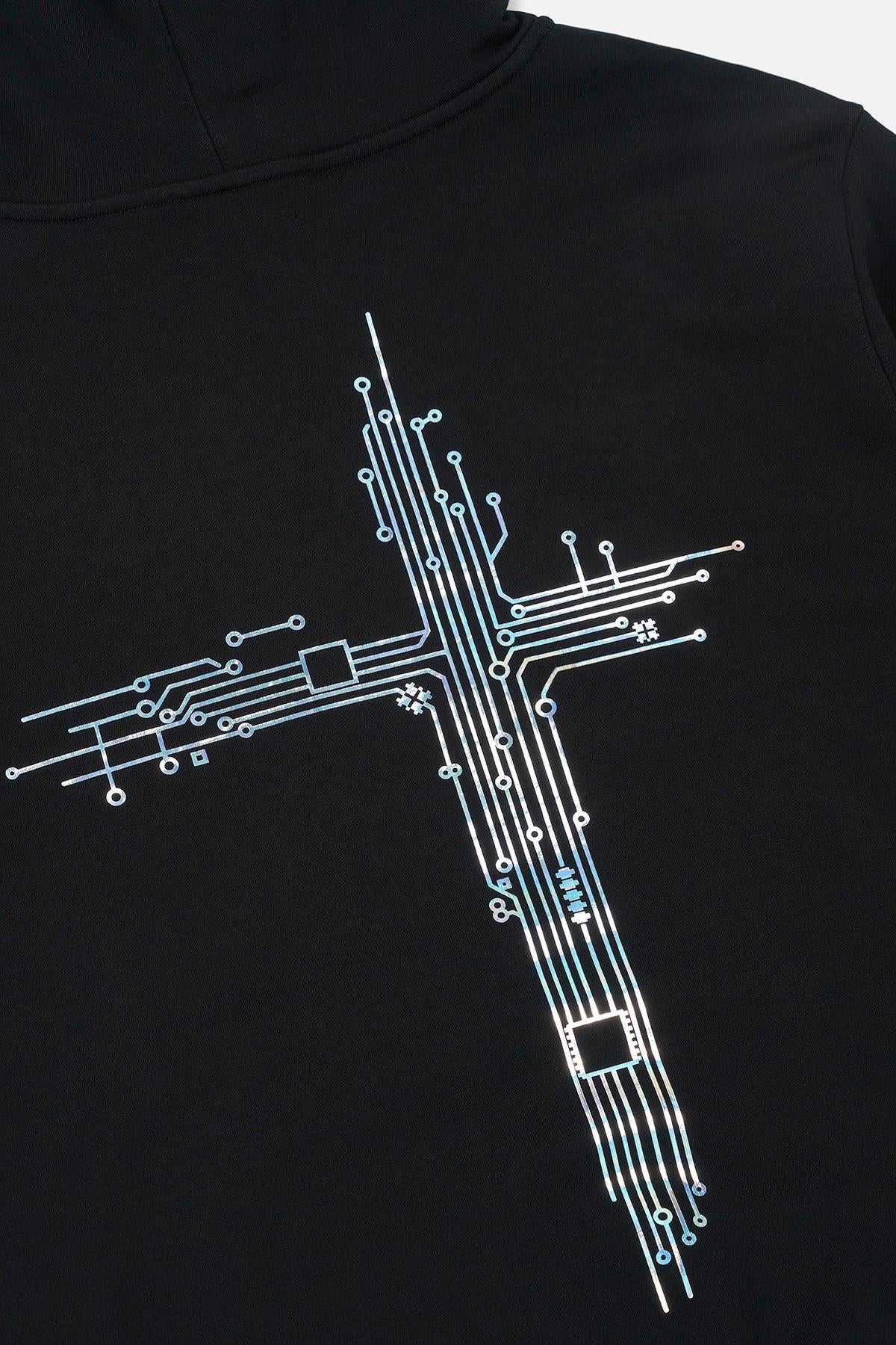 RTA Jordan Oversized Hoodie | Black Circuit Cross