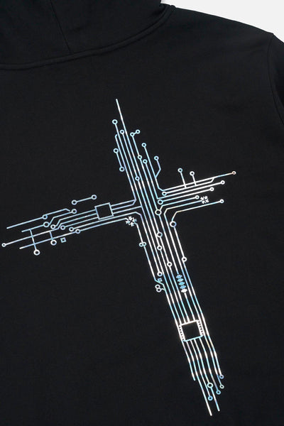 RTA Jordan Oversized Hoodie | Black Circuit Cross