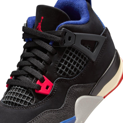 Jordan 4 Retro Little Kids' Shoes Black/Fire Red-Deep Royal Blue