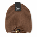 D.Grace Buckle-Back Beanie Brown