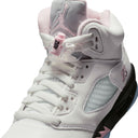 Air Jordan 5 Retro Big Kids' Shoes White/Med Soft Pink-Black