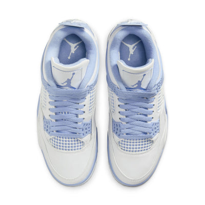 Women's Air Jordan 4 Retro White/Aluminum-Blue Tint-Oil Green
