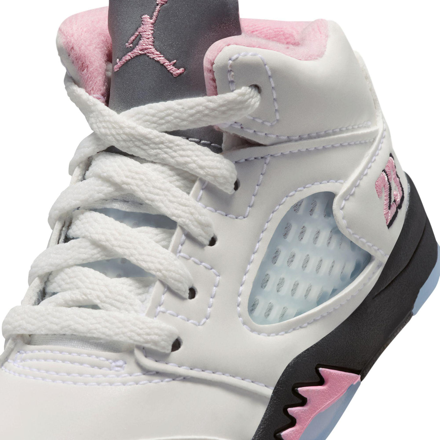 Jordan 5 Retro OG Baby/Toddler Shoes White/Med Soft Pink-Black