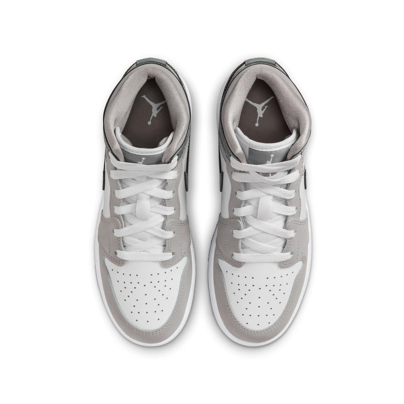 Air Jordan 1 Mid SE Big Kids' Shoes White/Cool Grey-Medium Grey