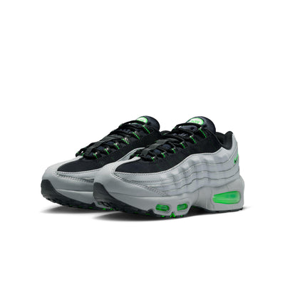 Nike Air Max 95 Big Kids' Shoes Light Smoke Grey/Black-Green Strike-White