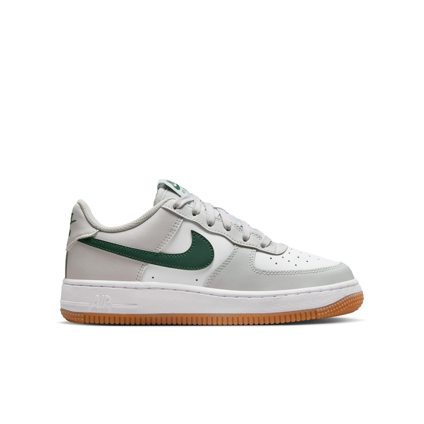 Nike Air Force 1 Big Kids' Shoes Photon Dust/White-Fir-Gum Med Brown
