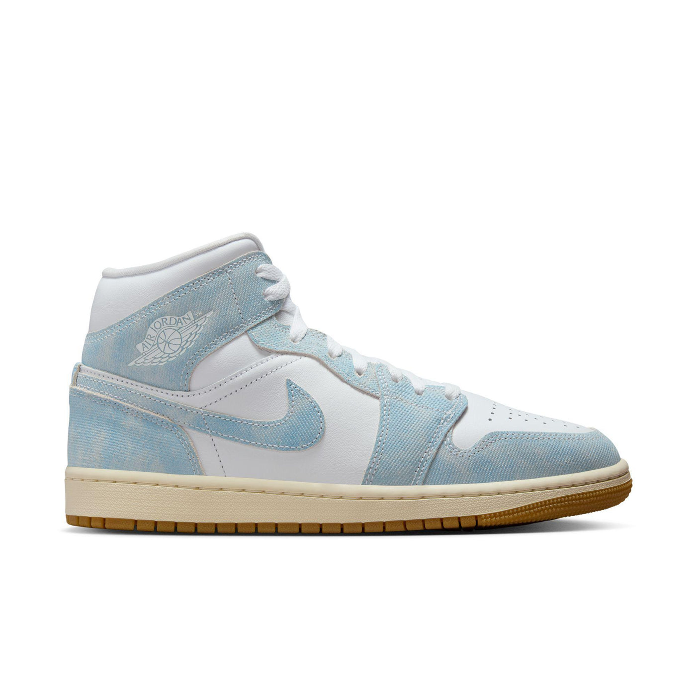 Women's Air Jordan 1 Mid SE White/Worn Blue-Sail-Gum Light Brown