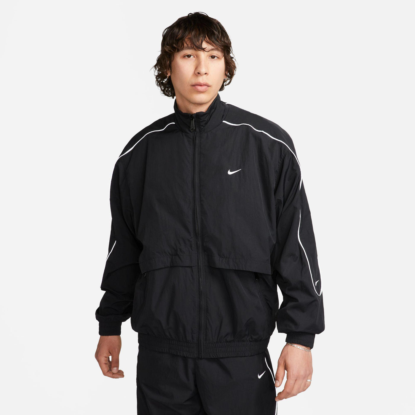 Nike Sportswear Solo Swoosh Men's Woven Track Jacket Black