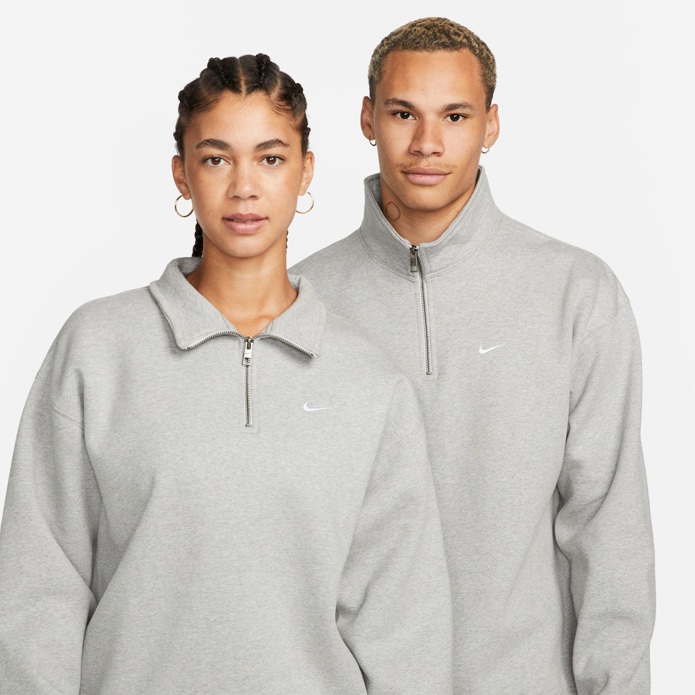 Nike Solo Swoosh Men's 1/4-Zip Top Dark Grey Heather