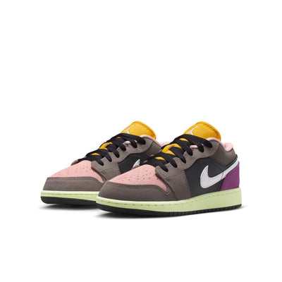 Air Jordan 1 Low SE Big Kid's Shoes Oil Grey/White-Cave Stone-Arctic Punch