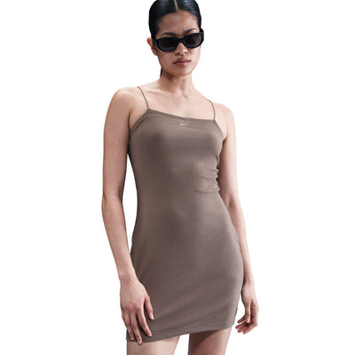 Nike Sportswear Chill Knit Women's Tight Mini-Rib Cami Dress Mink Brown