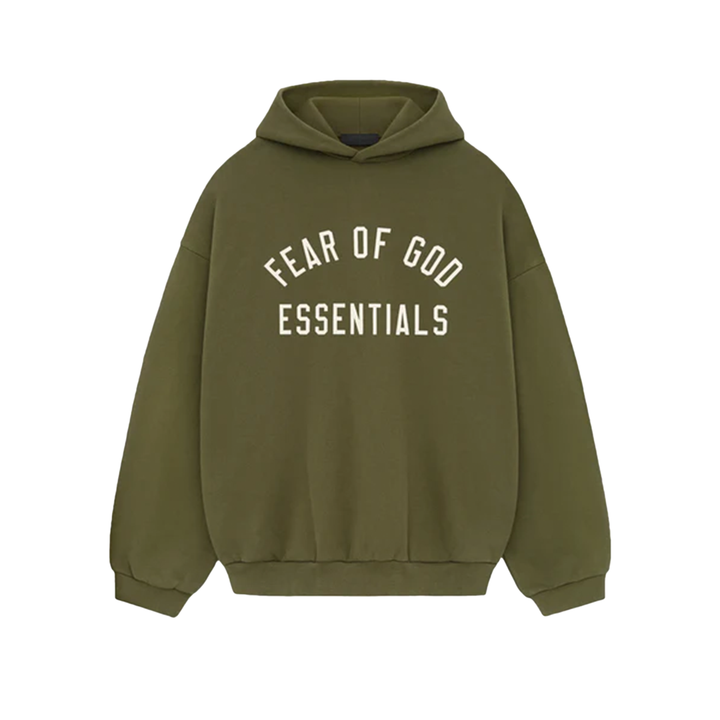 ☆ FEAR OF GOD ☆ ESSENTIALS FLEECE HOODIE MILITARY f05e4772180b580c9c47e85b014363