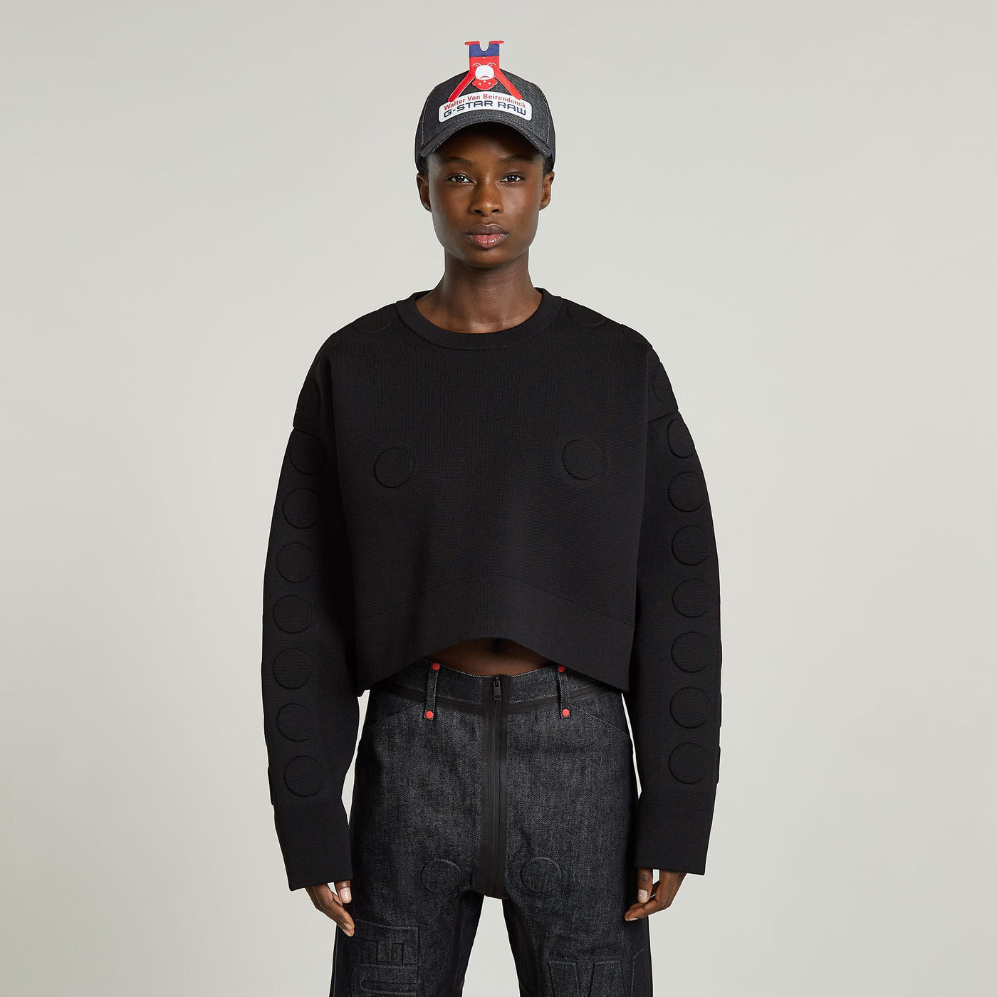 GSxWVB Oversized Short Sweat Knit R Black