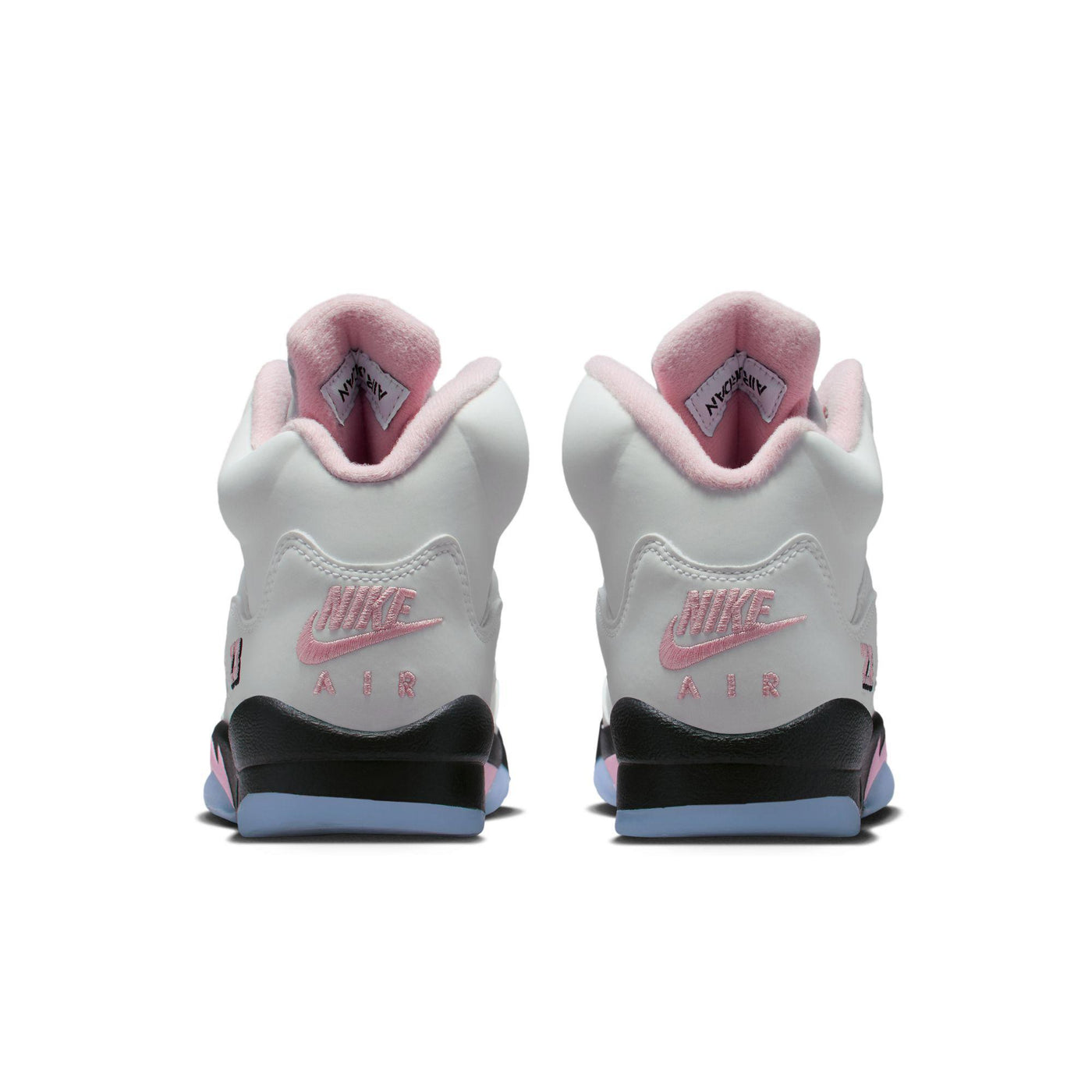 Air Jordan 5 Retro Big Kids' Shoes White/Med Soft Pink-Black