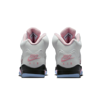 Air Jordan 5 Retro Big Kids' Shoes White/Med Soft Pink-Black