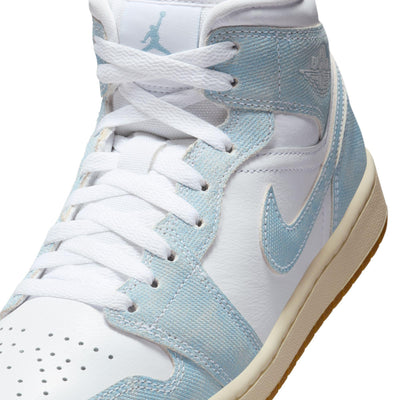 Women's Air Jordan 1 Mid SE White/Worn Blue-Sail-Gum Light Brown
