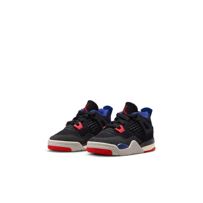 Jordan 4 Retro Baby/Toddlers Shoes Black/Fire Red-Deep Royal Blue