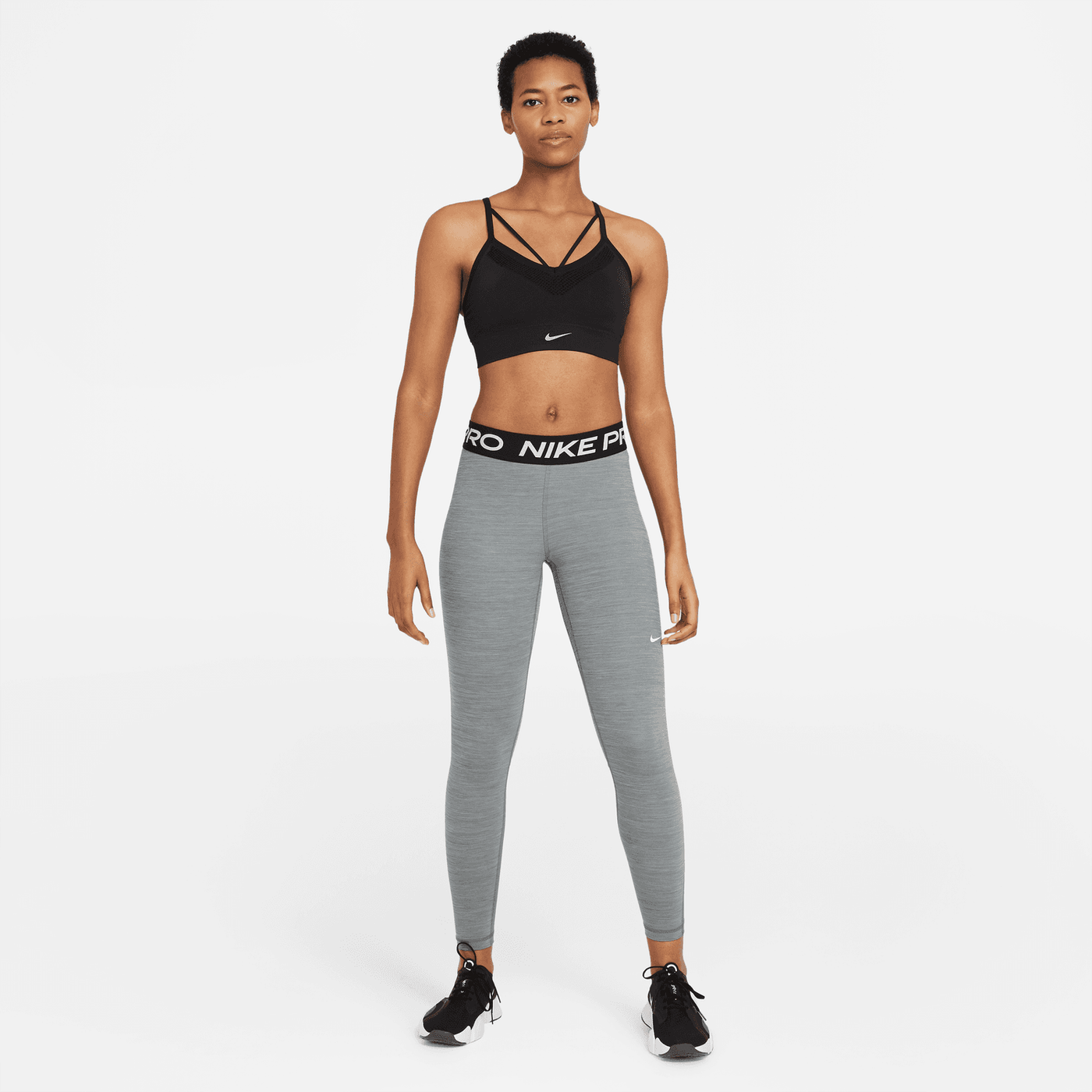 WOMEN S NIKE PRO MID RISE MESH PANELED LEGGING Hush Life Boutique