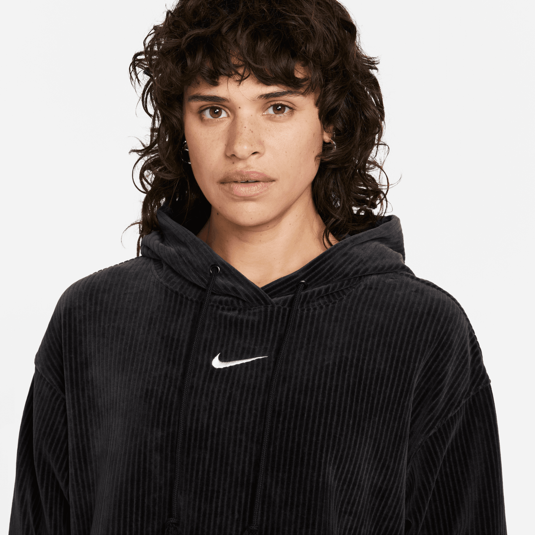 WOMEN S NIKE SPORTSWEAR VELOUR CROPPED HOODIE Hush Life Boutique