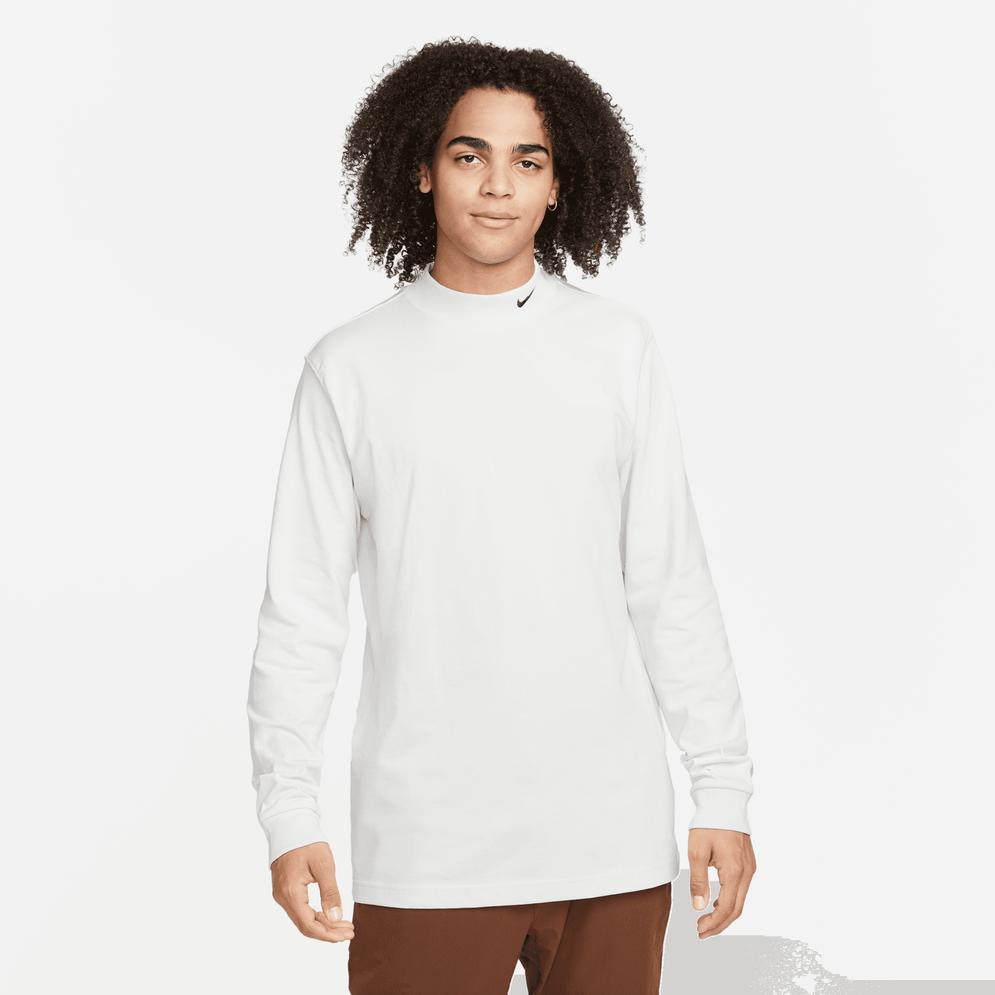 Nike Sportswear Essentials White Long Sleeve Mock Neck Top